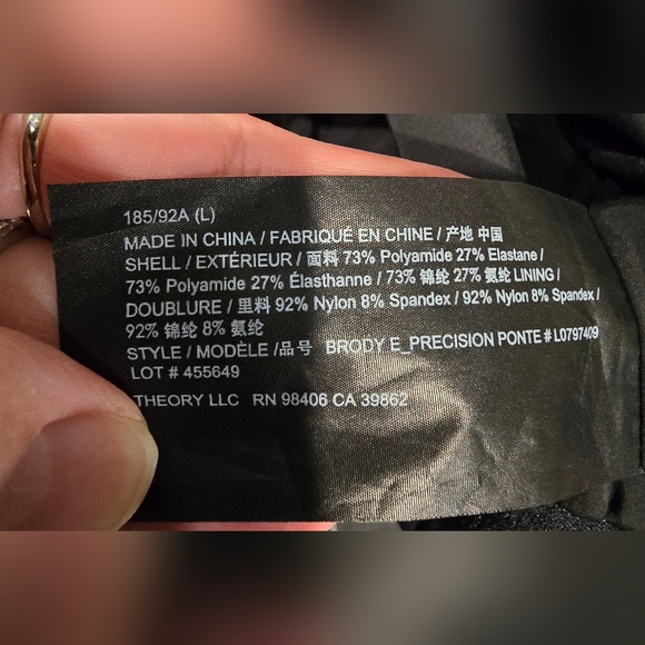 Theory Brody Precision Ponte Zip Front Navy Jacket Size Large - Picture 7 of 8